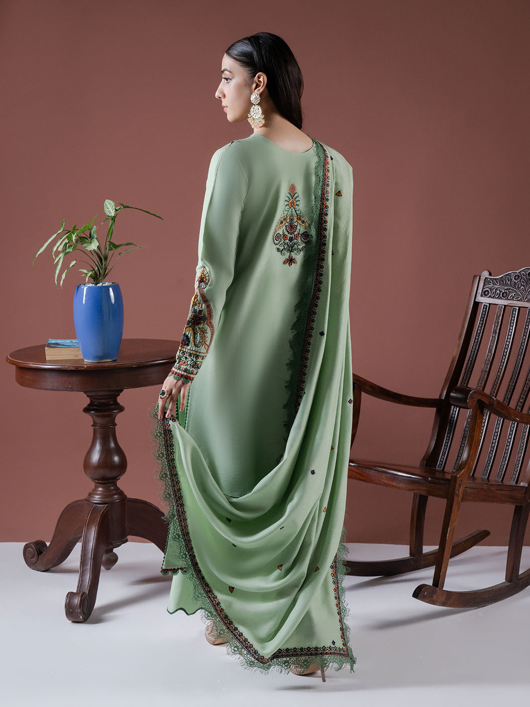Faiza Faisal | Winter Edit 2024 | DEFNE S Pistachio Green Karandi