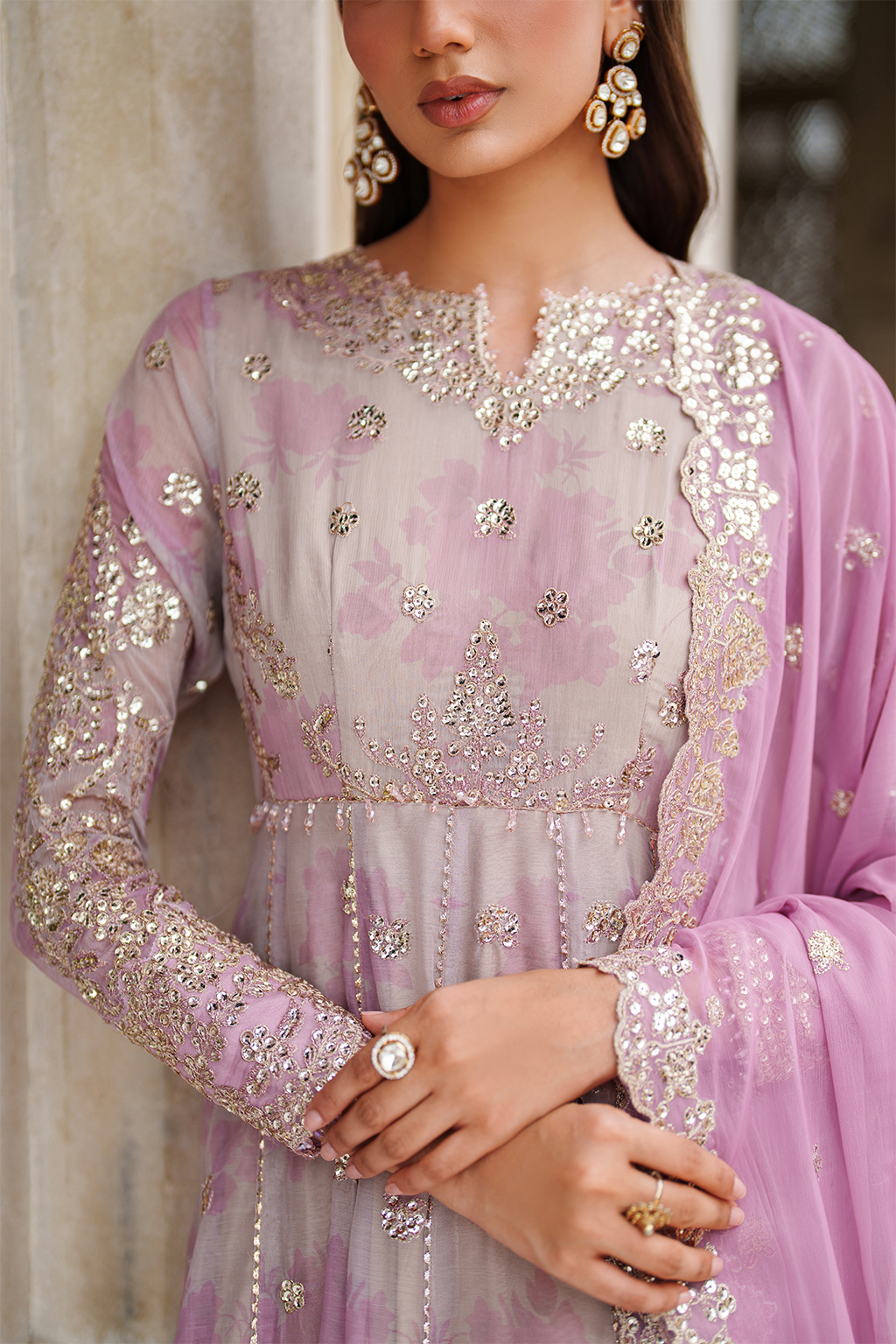 Iznik | Festive Formal | UE-555 Printed Chiffon - Pakistani Designer Dress - by Iznik - Type : Ladies Clothes - 100% Original at Saira Sultan