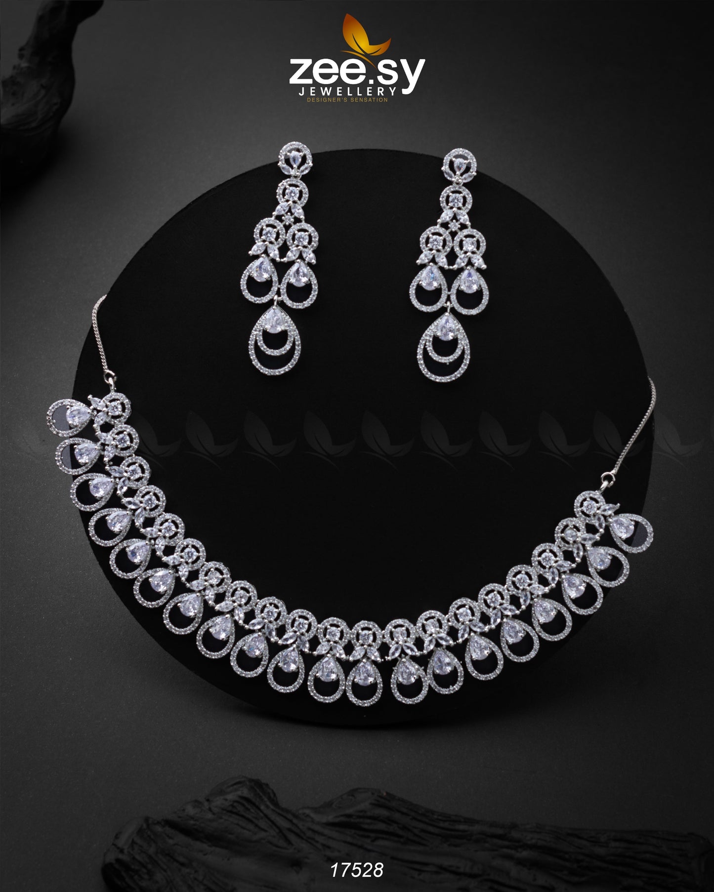 Intricate Necklace Silver White