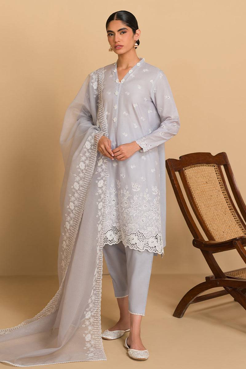 Cross Stitch | Chikankari Lawn Collection | P-05 - Pakistani Designer Dress - by Cross Stitch | Type: Luxury - 100% Original at Saira Sultan