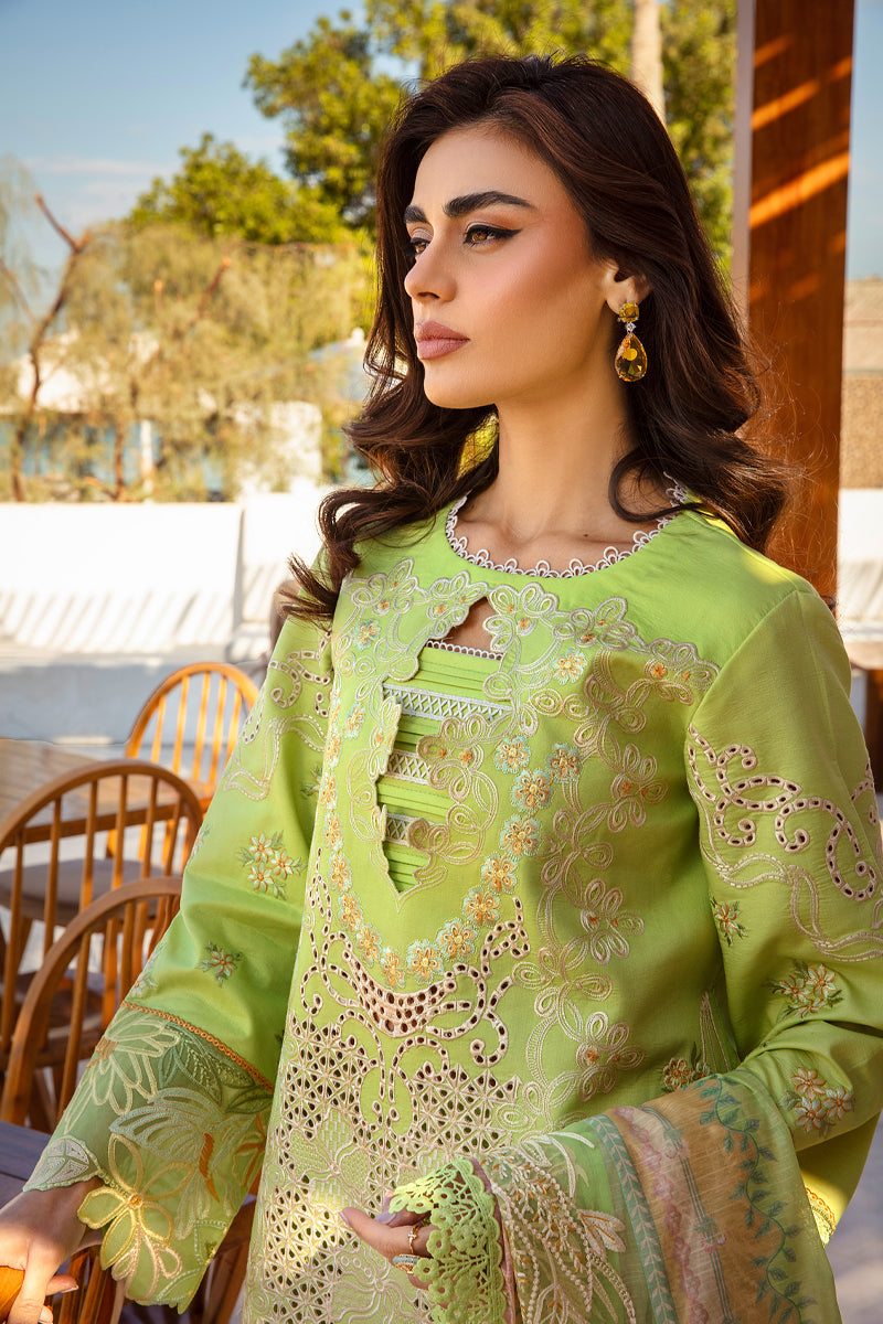 Rangrasiya | Premium Summer Lawn 25 | Elaheh L Green Lawn