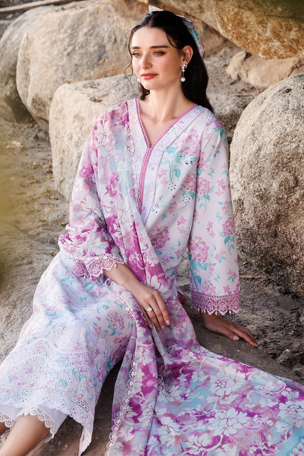 Farasha | Printed Essentials | Blossom Mist XL Soft Lilac Lawn