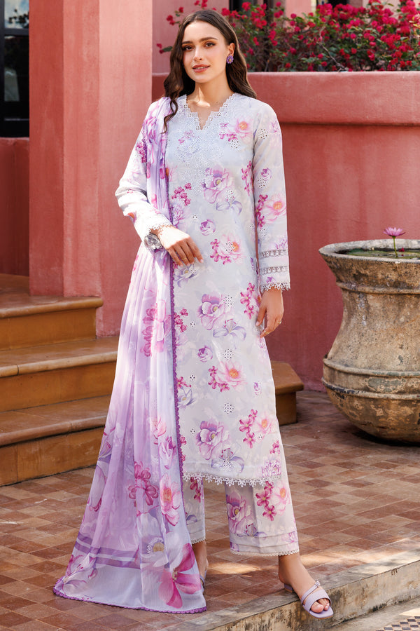 Farasha | Printed Essentials | Rosy Mist XS Soft Lilac Lawn