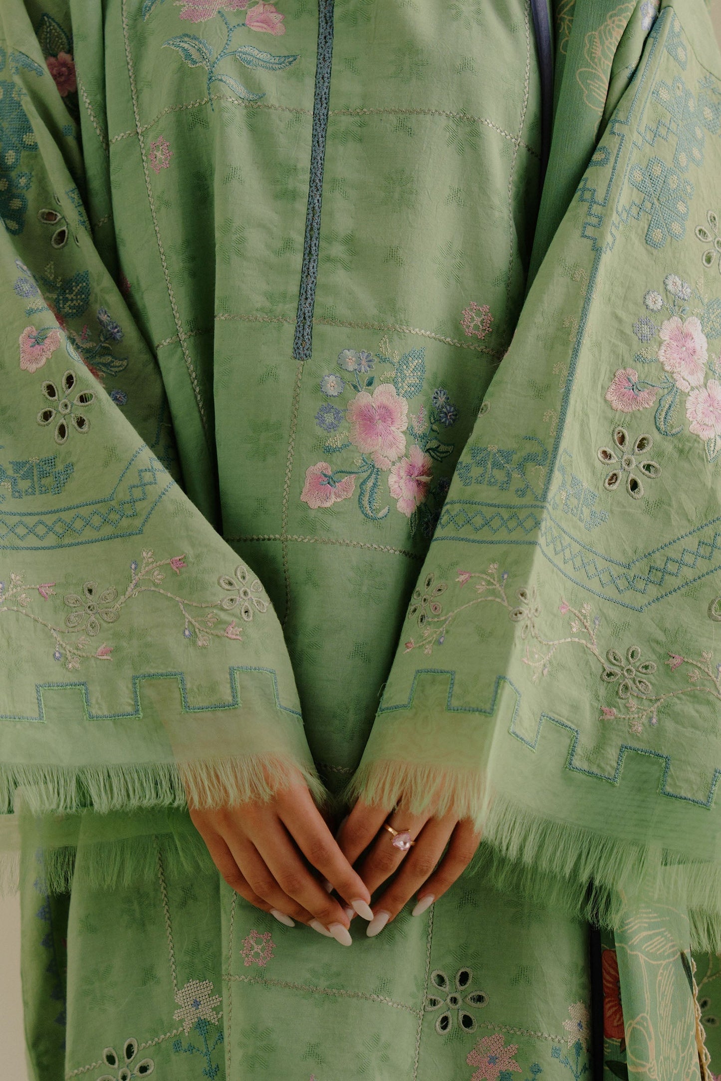 Zara Shahjahan | Coco Lawn 25 | Sufa-5A M Pastel Green Lawn