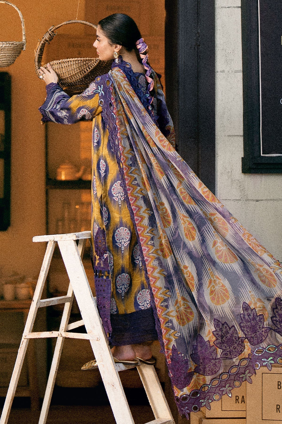 Nureh | Glam Girl Lawn | GL-22 XL Purple Crepe