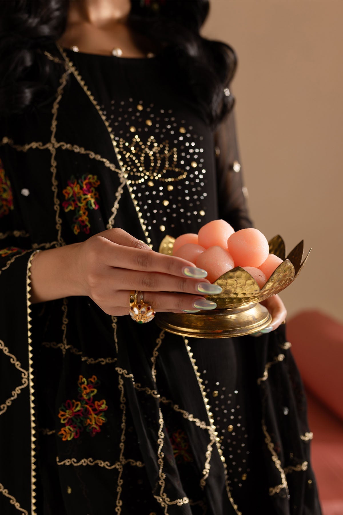 Nureh | Mukeshkari Formals | MK-12 L Black Chiffon