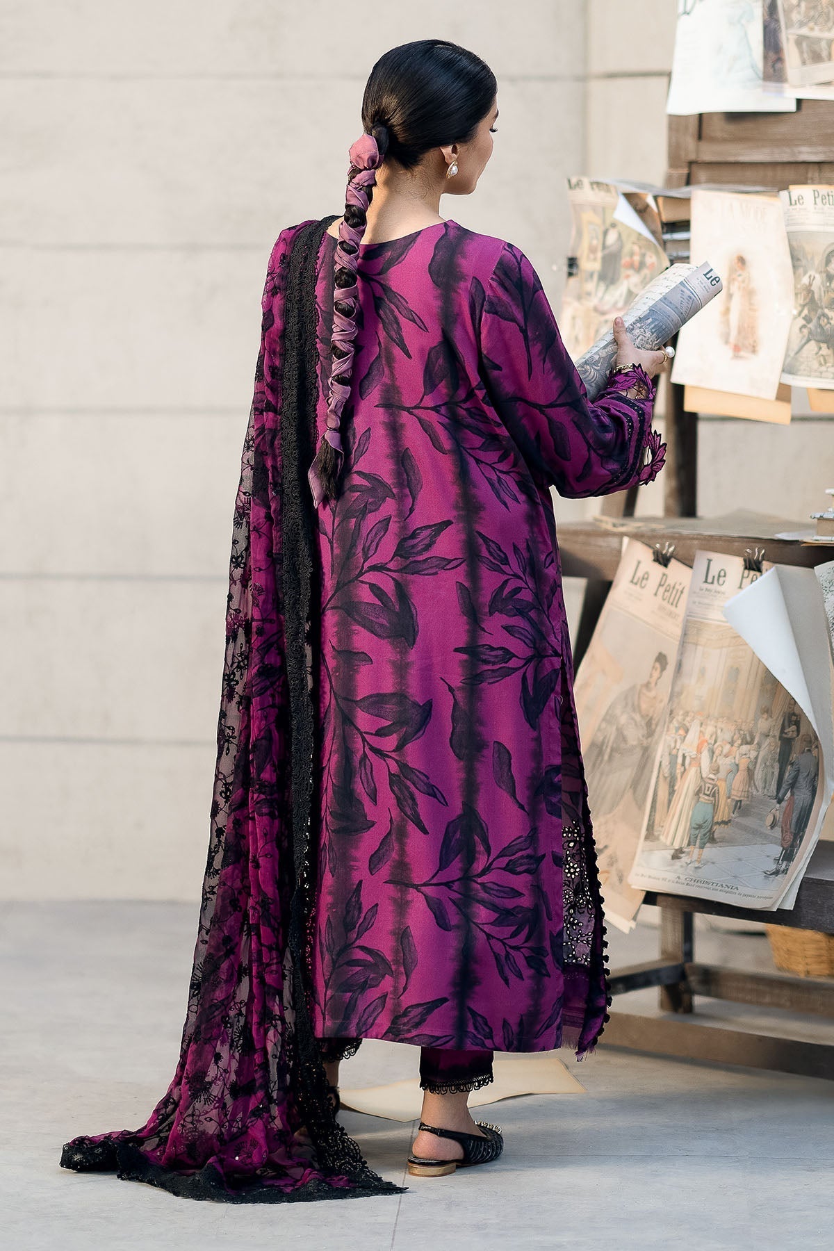 Nureh | Glam Girl Lawn | GL-23 S Magenta Crepe