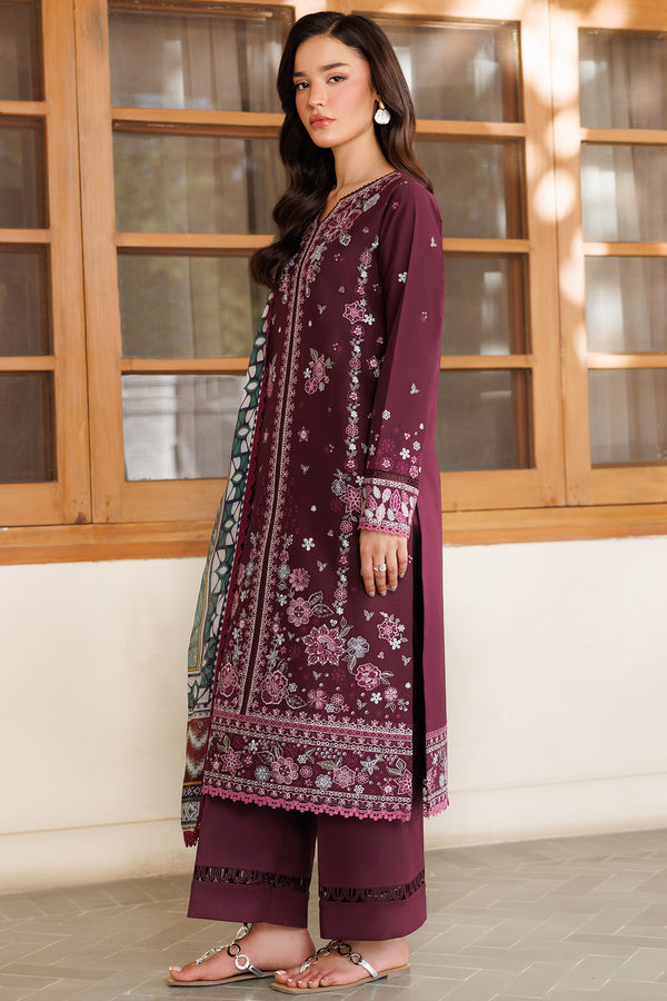 Farasha | Summer Weaves Embroidered Lawn | Burgandy Rush XL Burgundy Lawn