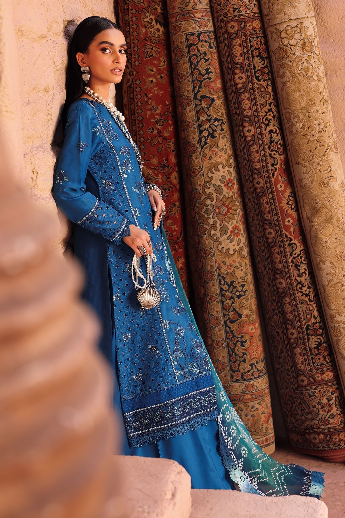 Nureh | Bazaar Lawn | NE-160 L Cobalt Blue Lawn