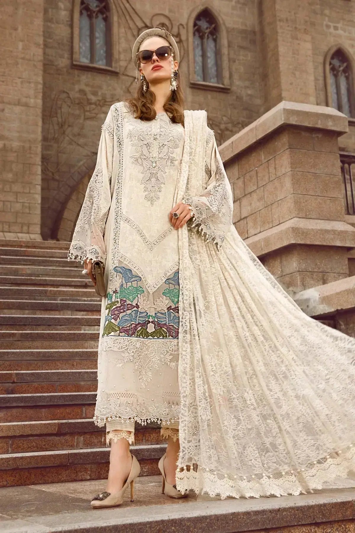 Maria B | Luxury Lawn | D-2307-B - Pakistani Designer Dress - by Maria B | Type: Luxury - 100% Original at Saira Sultan