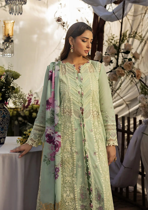 Kahf Premium | Luxury Lawn 25 | KLR-05 Nora XL Mint Green Lawn