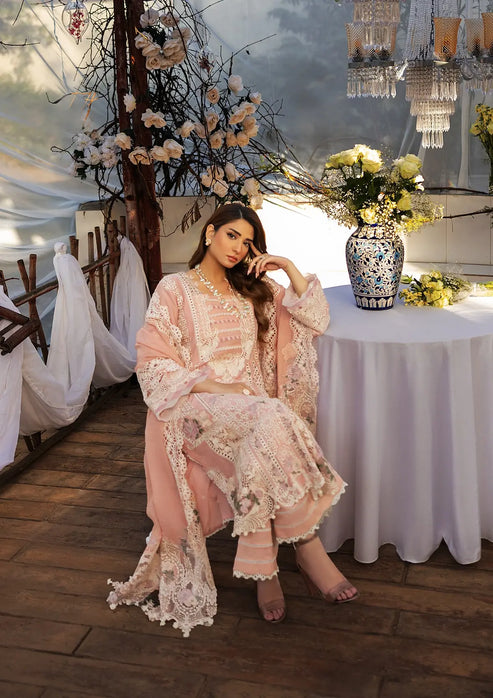 Kahf Premium | Luxury Lawn 25 | KLR-2A Olivia XL Pink Lawn