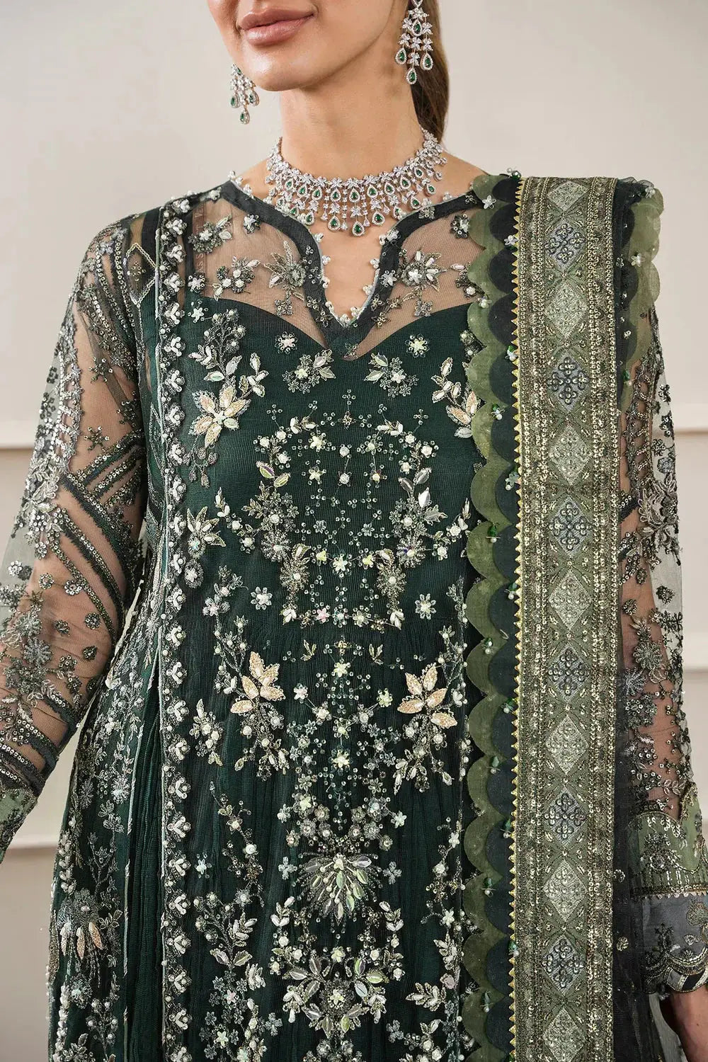 Baroque | Chantelle Embroidered Collection | CH12-05 - Pakistani Designer Dress - by Baroque | Type: Bridal - 100% Original at Saira Sultan