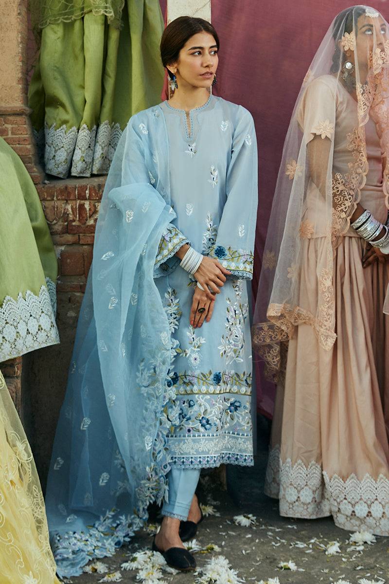 Cross Stitch | Premium Lawn 24 | CERULEAN ORNATE - Pakistani Designer Dress - by Cross Stitch | Type: Formal - 100% Original at Saira Sultan