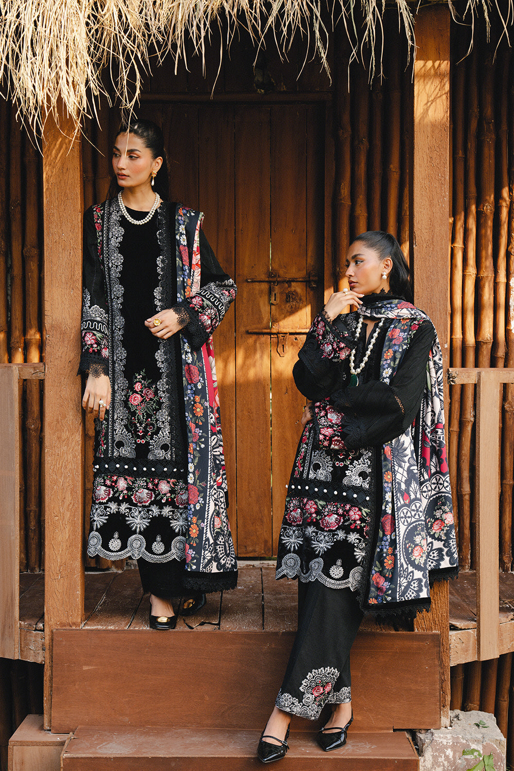 Saira Rizwan | Winter 2024 | REVNA-SRW24-08 L Black Khaddar