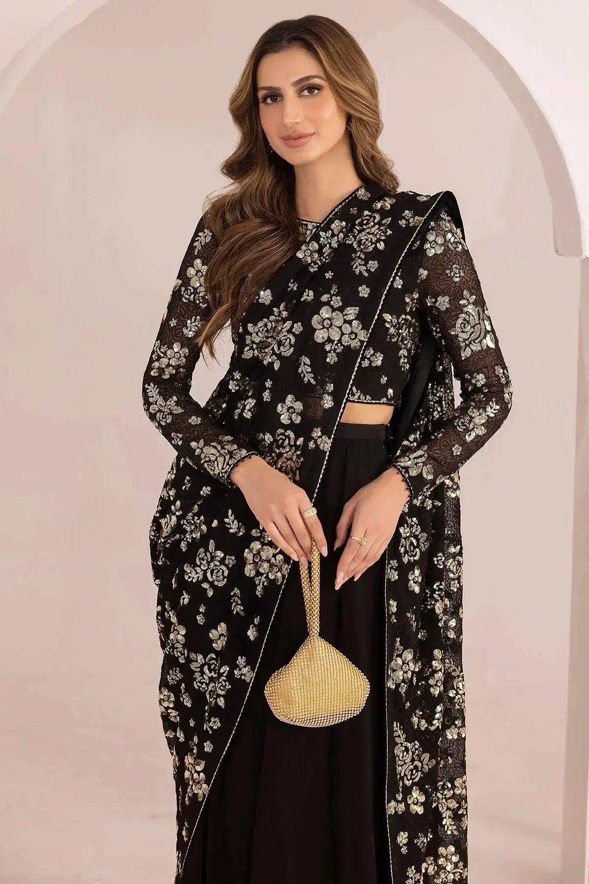 Jazmin | Formals Collection | EMBROIDERED CHIFFON UC-3021 - Pakistani Designer Dress - by Jazmin | Type: Formal - 100% Original at Saira Sultan