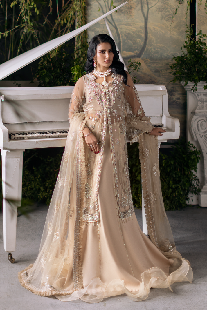 Saad Shaikh | Flurie Formals |Clara XS Beige Net