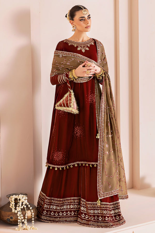 Jazmin | Chandni Velvet Formals 25 | Embroidered Velvet Formal CVF D-07 - Pakistani Designer Dress - by Jazmin - Type : Ladies Clothes - 100% Original at Saira Sultan