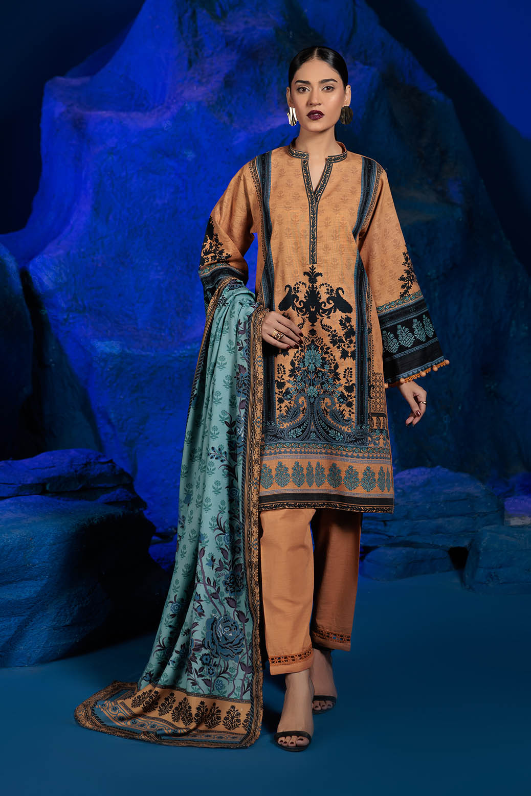 Bonanza Satrangi | Midnight 3 Pc (7W24P3P206) Brown