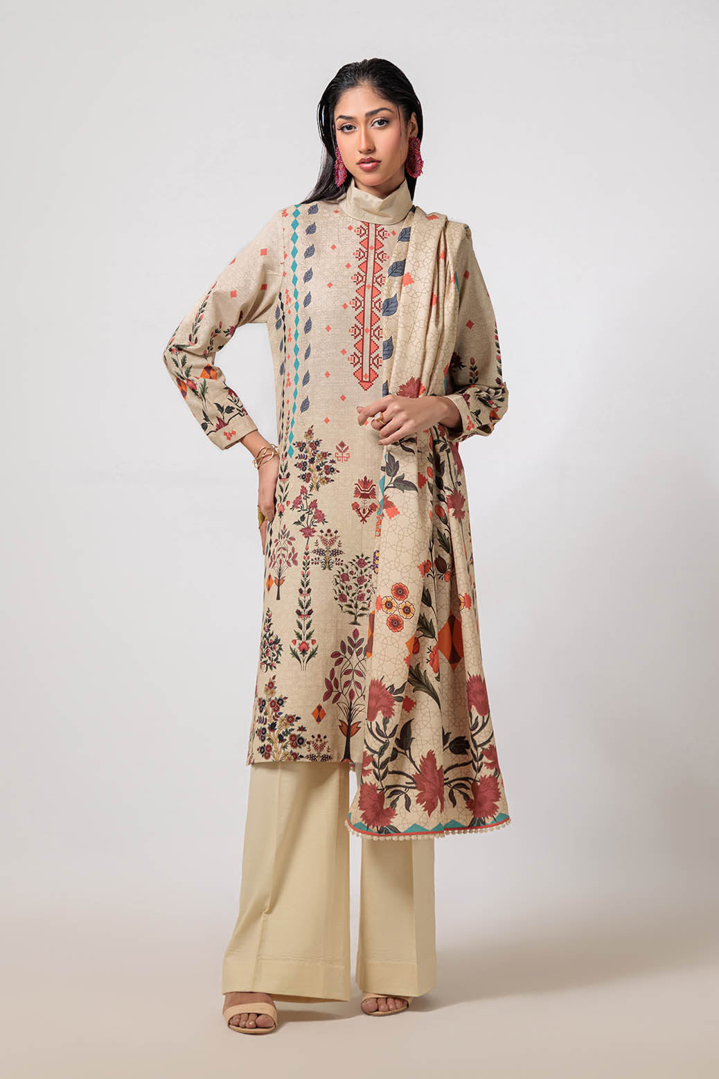 Bonanza Satrangi | Sand Castle 3 Pc (7W24P3P352) Beige