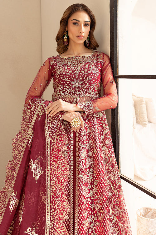 Farasha | Lu Zella Premium Formals 25 | Carmine Allure - Pakistani Designer Dress - by Farasha - Type : Ladies Clothes - 100% Original at Saira Sultan