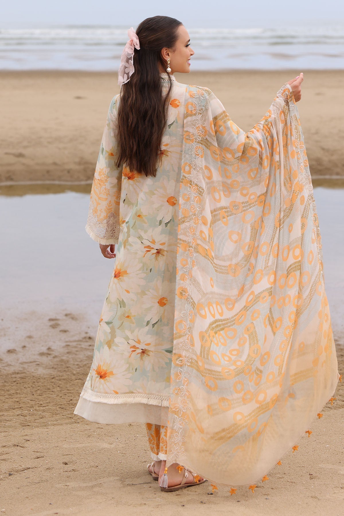 Nureh | Gardenia Embroidered Lawn 25 | NSG-169 S Ivory Lawn