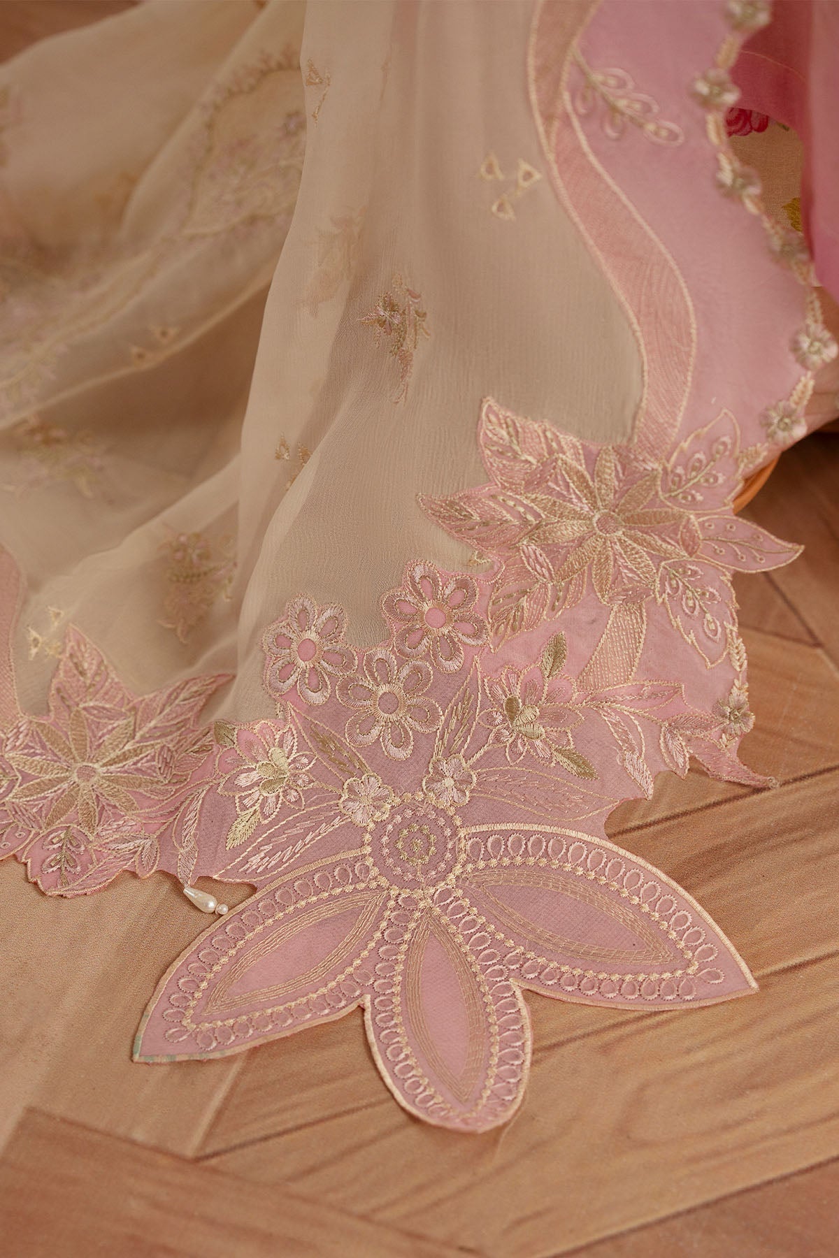 Nureh | Feya Eid Lawn | FE-05 Custom Size Beige Lawn