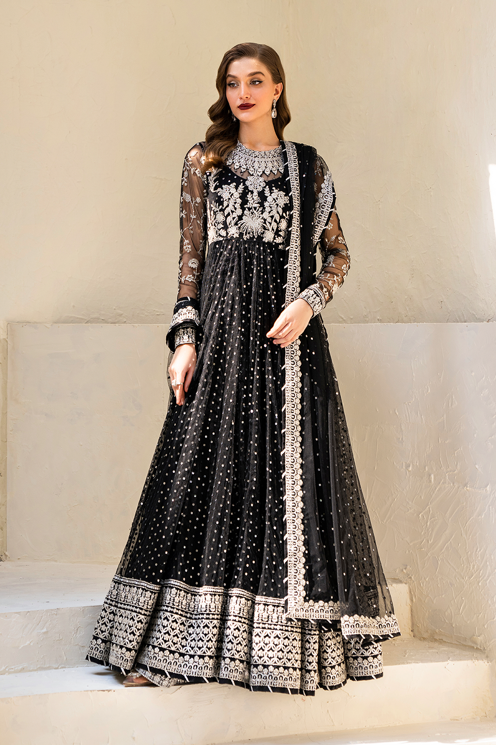 Iznik | Chinnon Chiffon | CC-50 Embroidered Net - Pakistani Designer Dress - by Iznik | Type: Formal - 100% Original at Saira Sultan