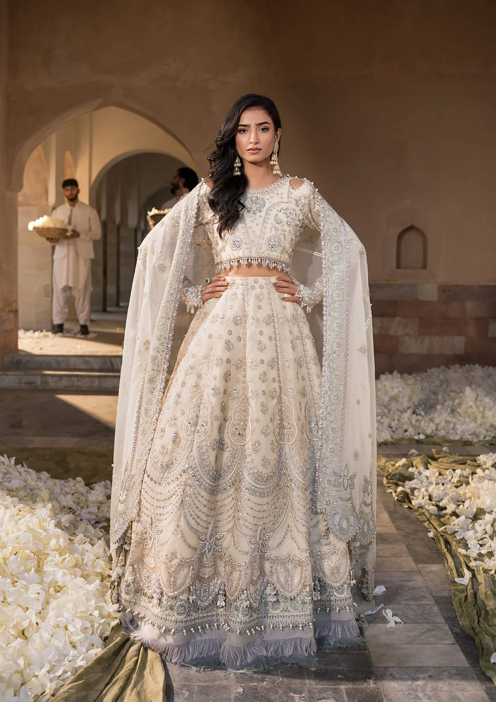 Elaf Premium | Formal Handwork Collection | EFH-06 GHAZAL XS Off White Organza