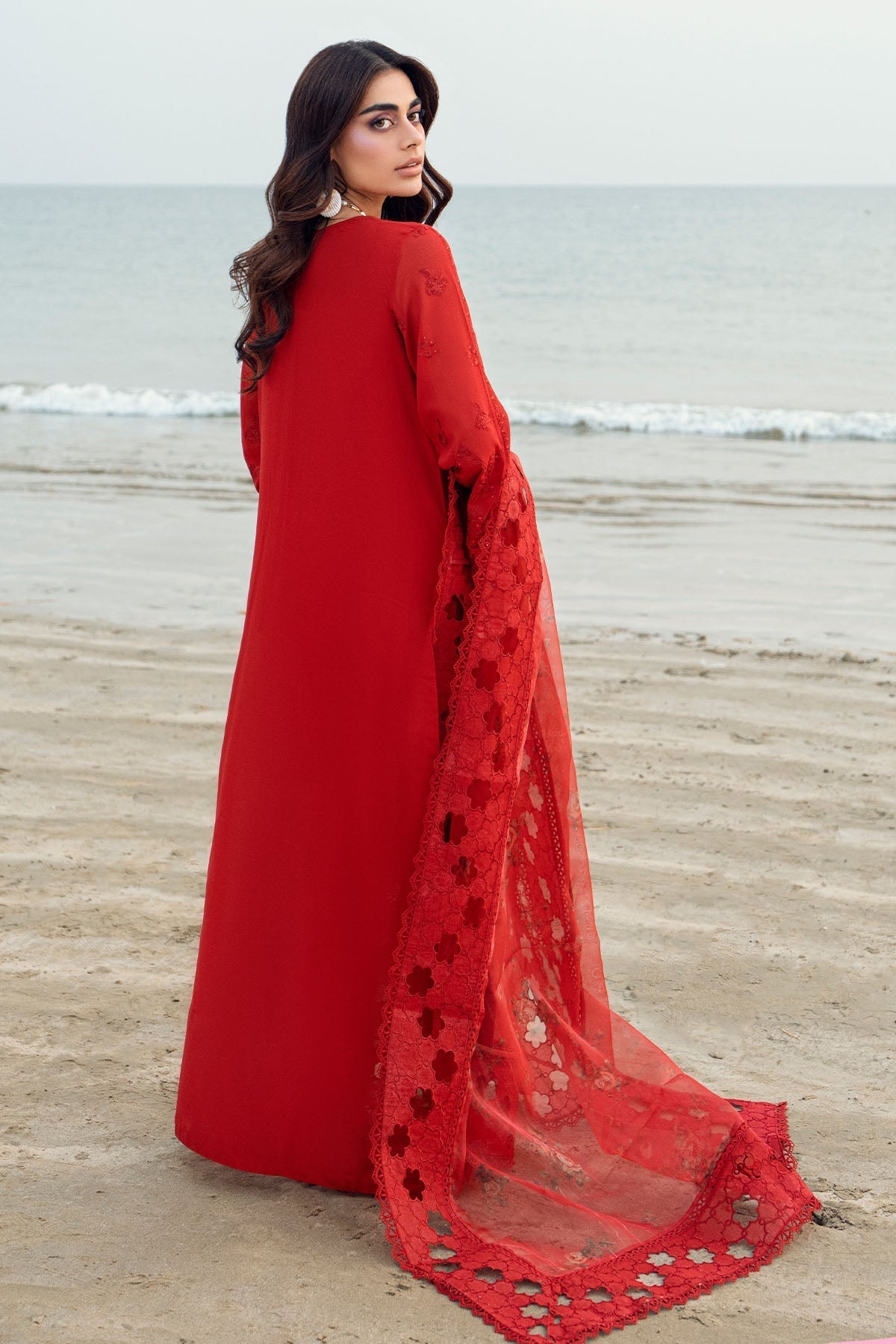 Nureh | Khuwab Luxury Lawn | NE-147 S Red Lawn