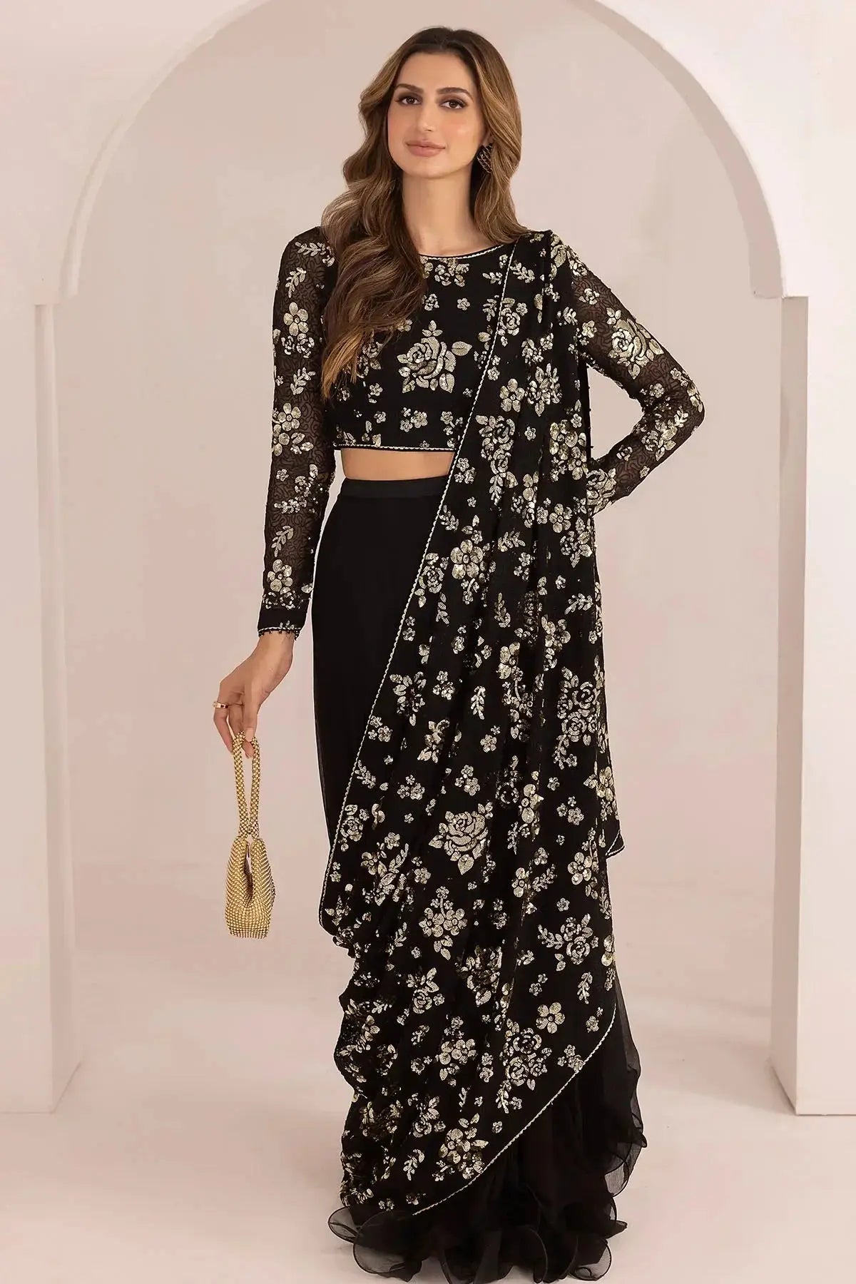 Jazmin | Formals Collection | EMBROIDERED CHIFFON UC-3021 - Pakistani Designer Dress - by Jazmin | Type: Formal - 100% Original at Saira Sultan