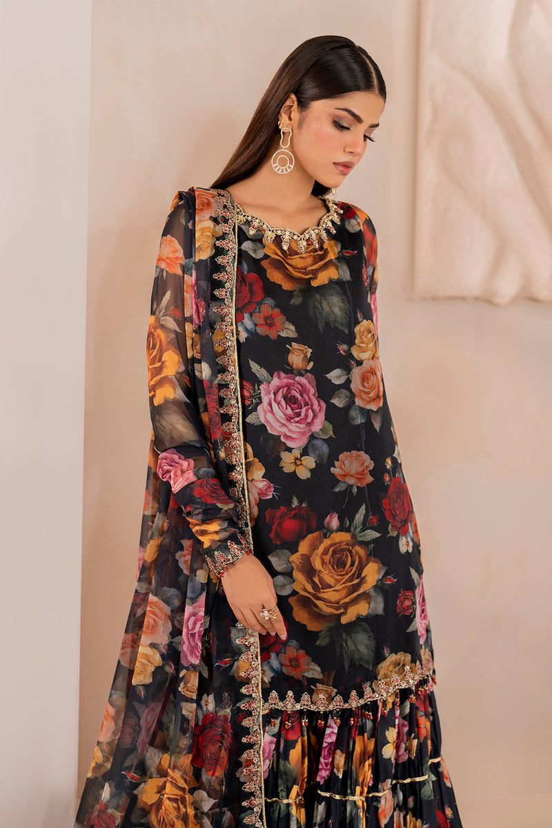 Baroque | Formal Collection | CHIFFON UF-707 L Black Chiffon