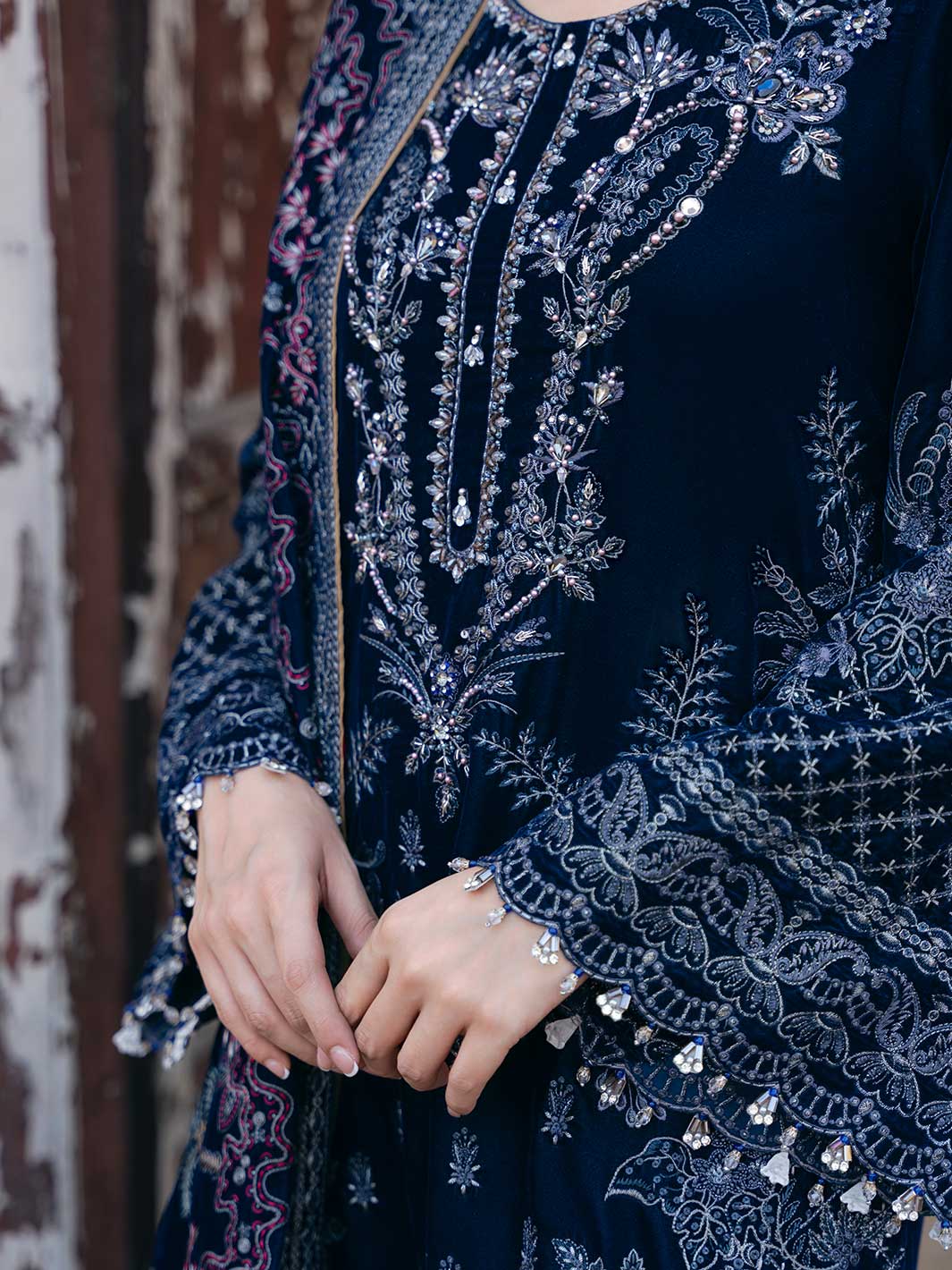 Flossie | Siara Velvet Formals | V-106 - A M Teal Blue Velvet