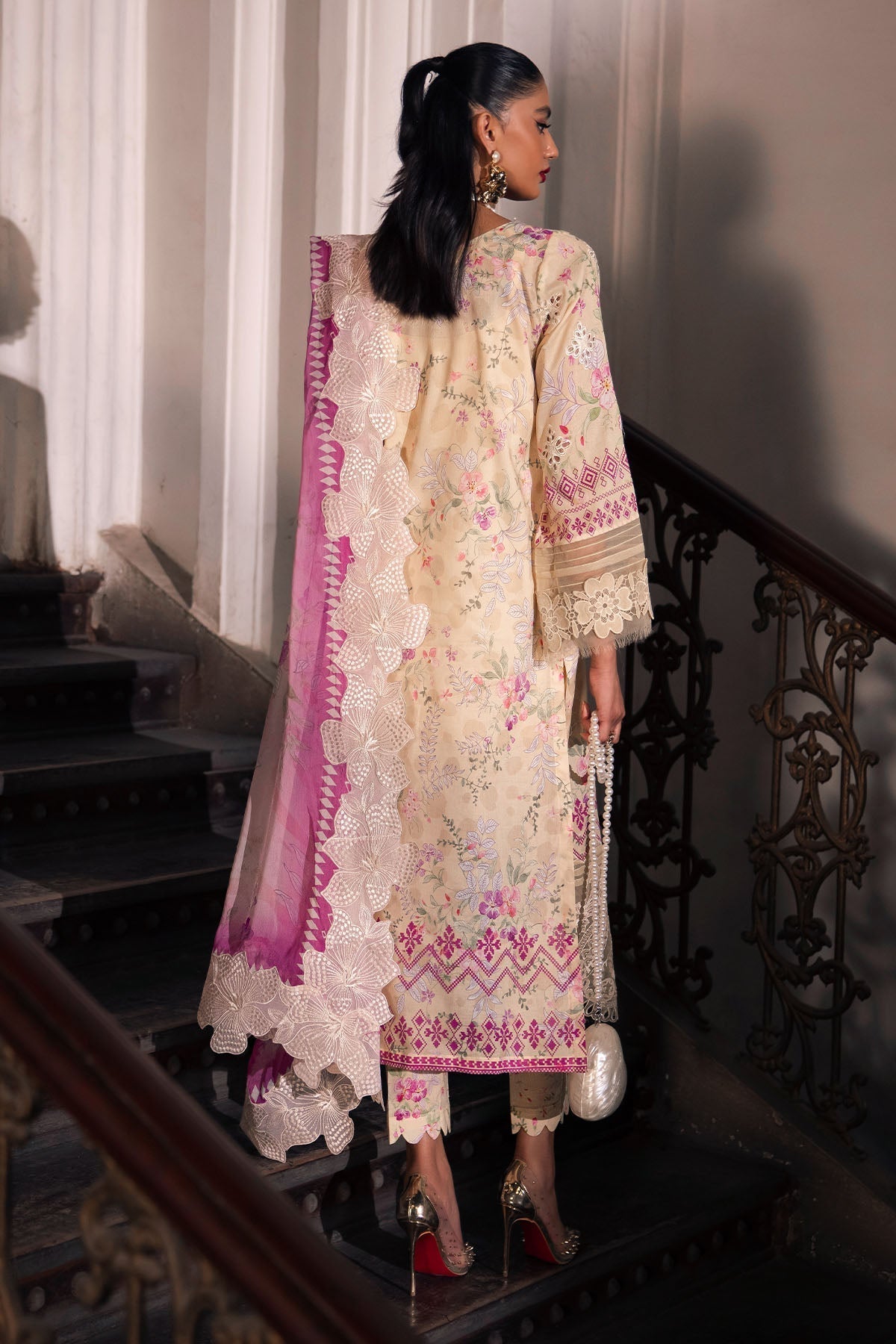Nureh | Glam Girl Lawn | GL-14 S Pale Peach Lawn