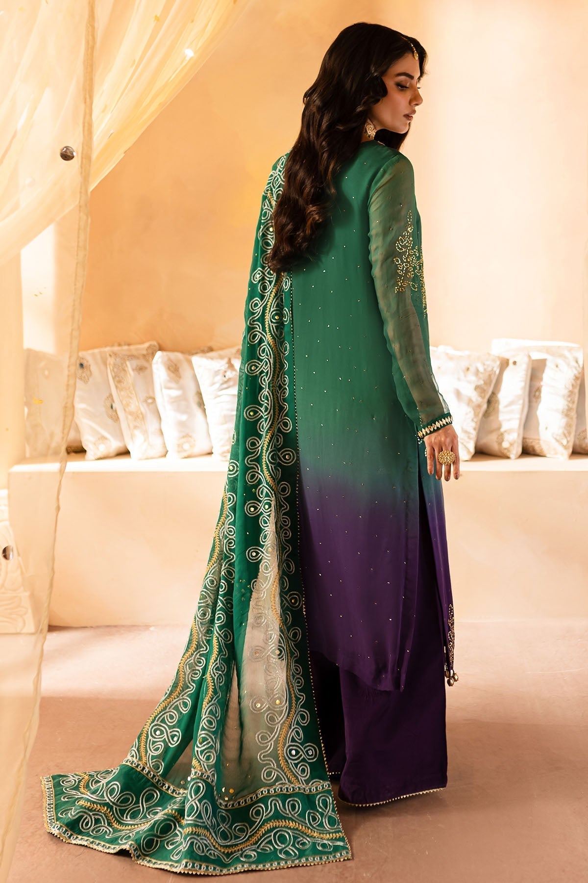 Nureh | Mukeshkari Formals | MK-01 XS Purple Chiffon