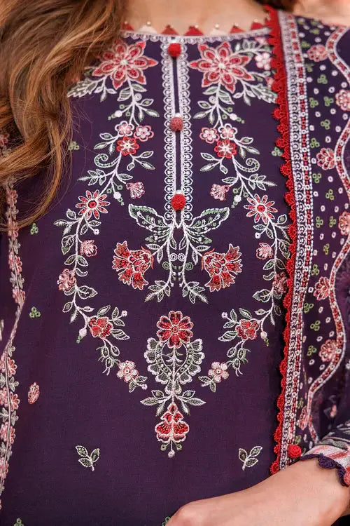 Farasha | Kaavish Lawn 24 | SHADOW BERRY - Pakistani Designer Dress - by Farasha | Type: Luxury - 100% Original at Saira Sultan