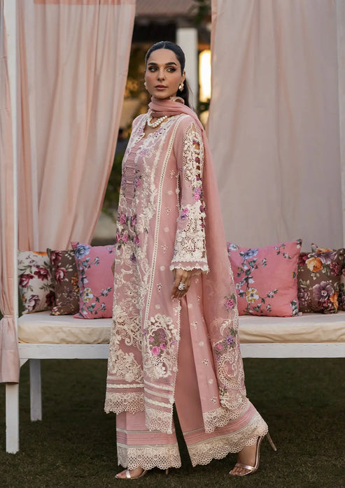 Kahf Premium | Luxury Lawn 25 | KLR-09 Bellerose L Pink Lawn