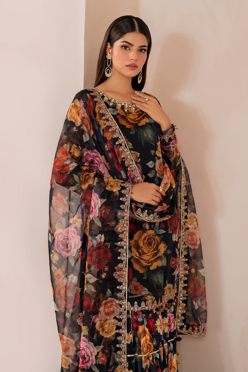 Baroque | Formal Collection | CHIFFON UF-707 M Black Chiffon