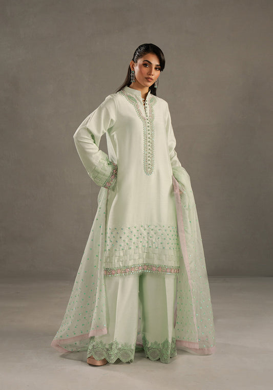 Zarqash | Silk Edit | ZQS 021 VANAYA S Mint Green Raw Silk