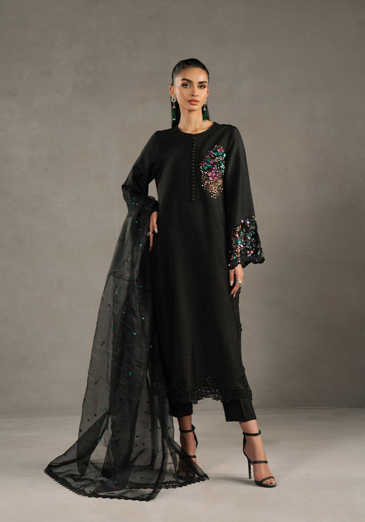 Zarqash | Silk Edit | ZQS 014 DELLA S Black Raw Silk