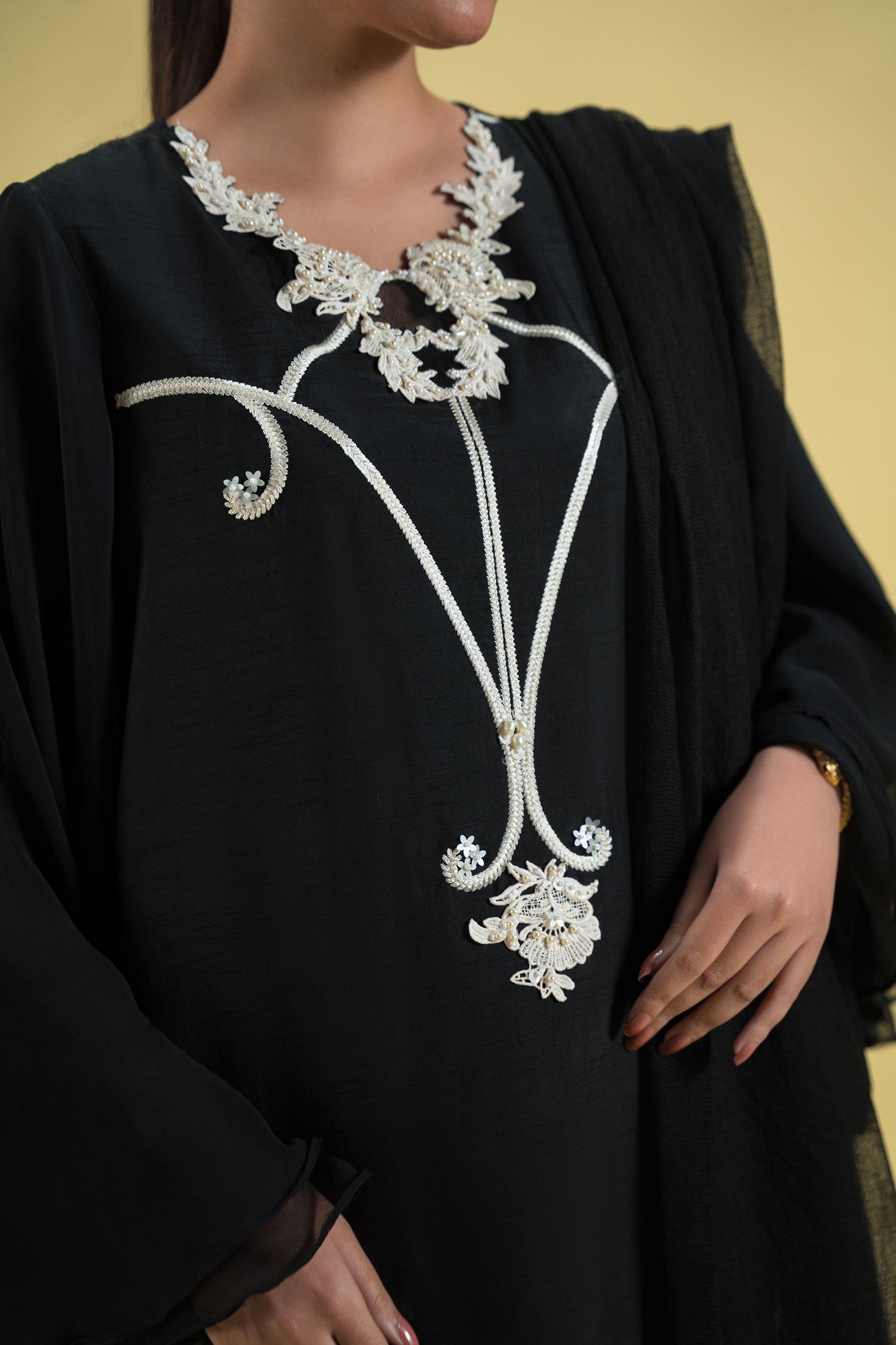 Ammara Khan | Sia 25 | D-11-B XL Black Blended Silk