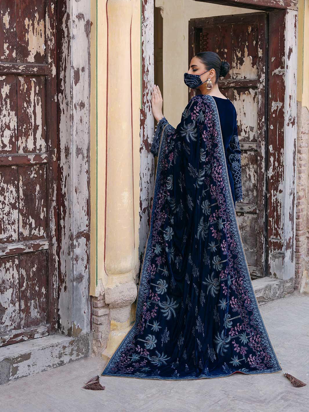 Flossie | Siara Velvet Formals | V-106 - A S Teal Blue Velvet