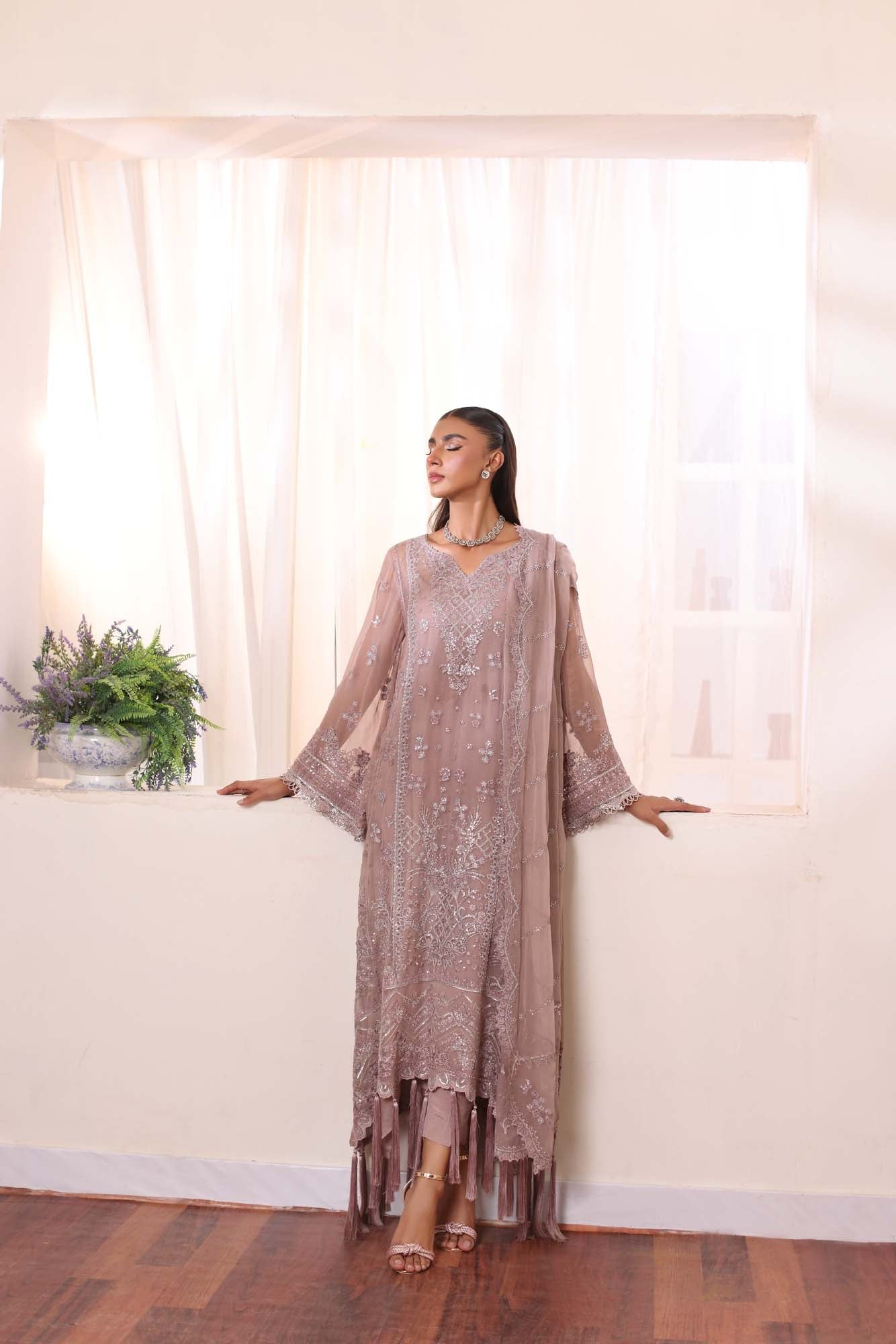 Noor by Saadia Asad | Noor Chiffon De Luxe | D7 - Pakistani Designer Dress - by Noor by Saadia Asad | Type: Formal - 100% Original at Saira Sultan