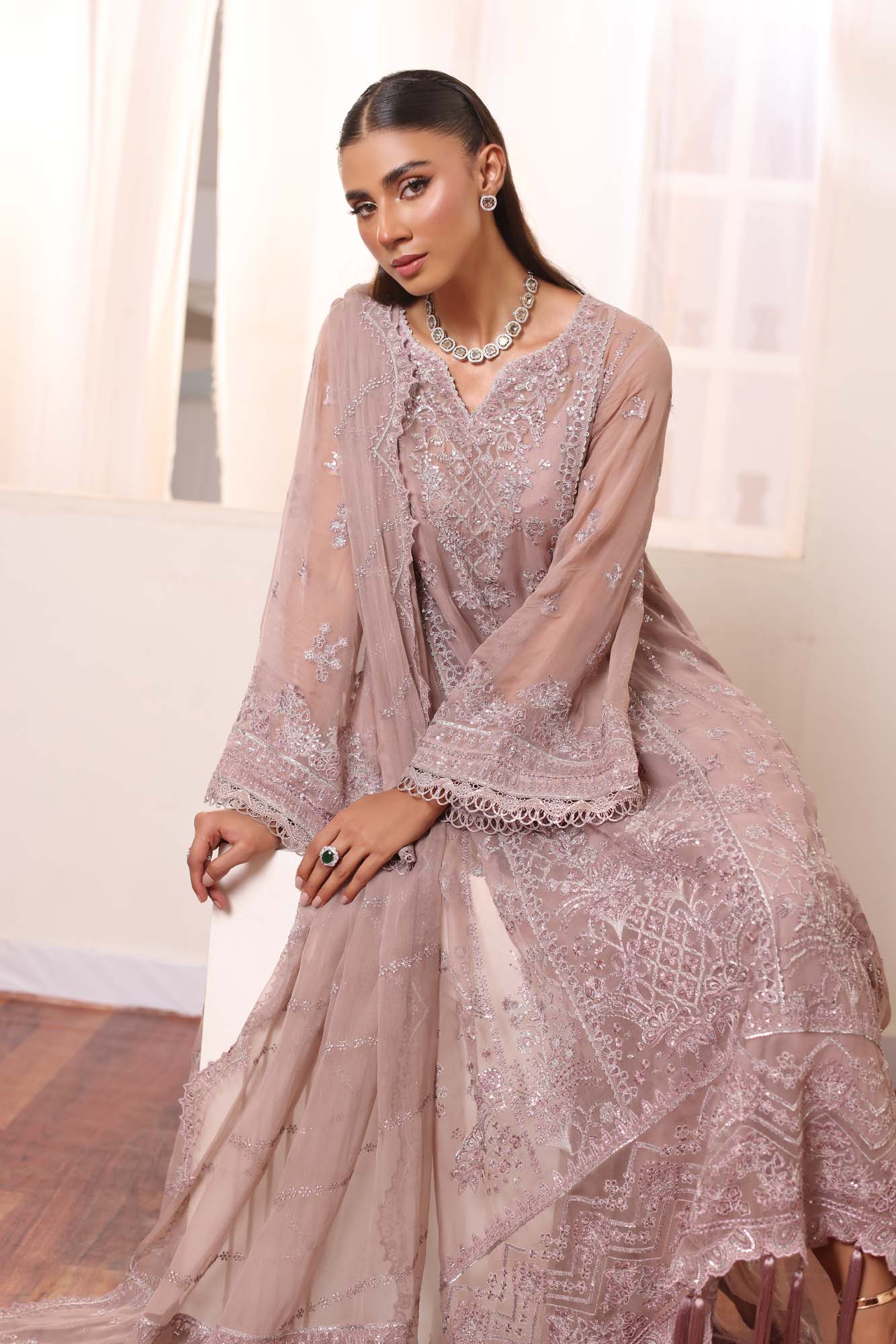 Noor by Saadia Asad | Noor Chiffon De Luxe | D7 - Pakistani Designer Dress - by Noor by Saadia Asad | Type: Formal - 100% Original at Saira Sultan