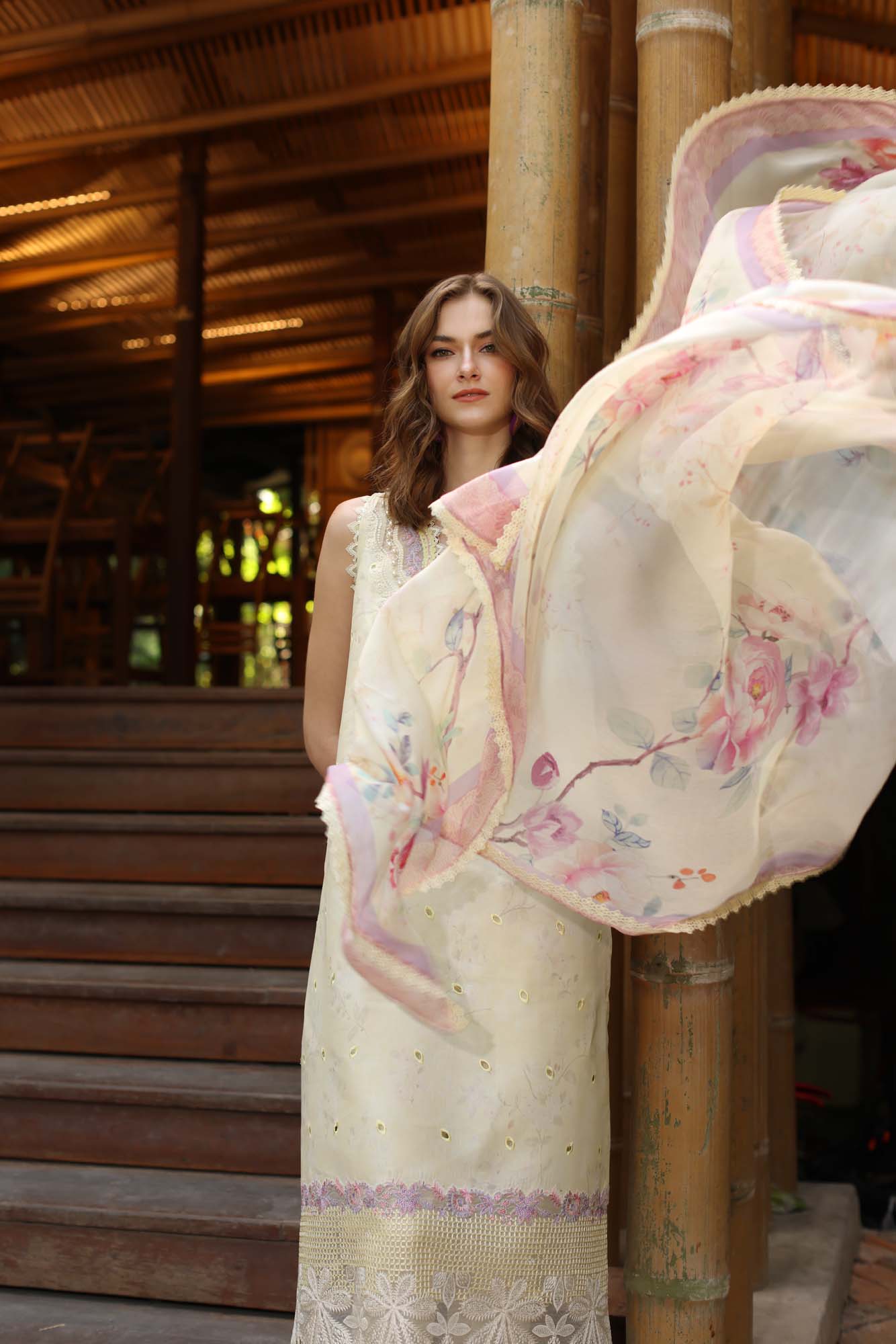Noor by Saadia Asad | Eid Luxe Printedkari | D9-A M Ivory Lawn