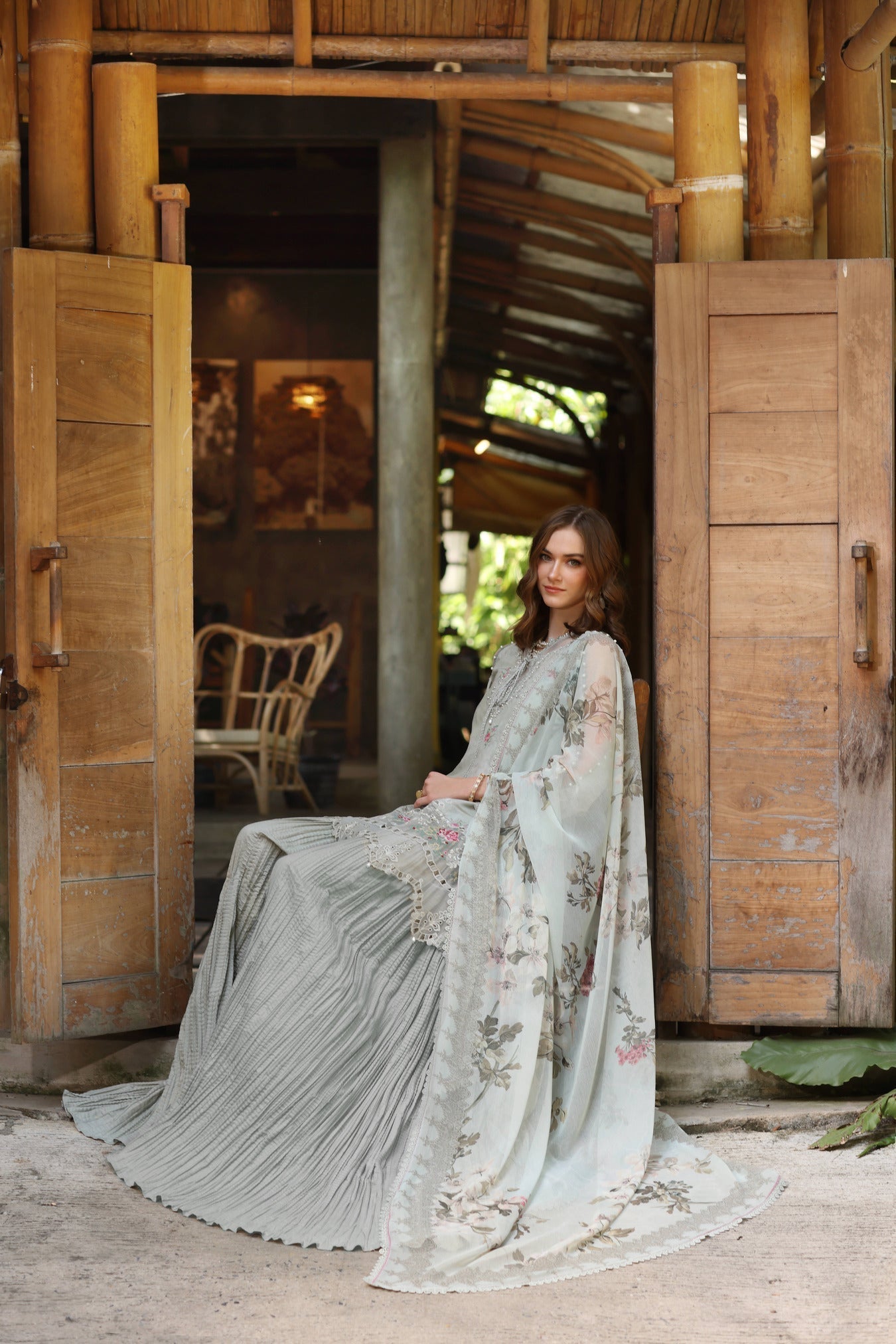 Noor by Saadia Asad | Eid Luxe Printedkari | D2-A L Mint Lawn