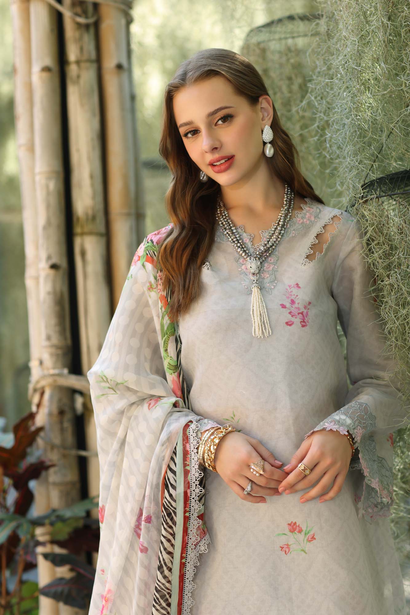 Noor by Saadia Asad | Eid Luxe Printedkari | D10-A M Gray Lawn