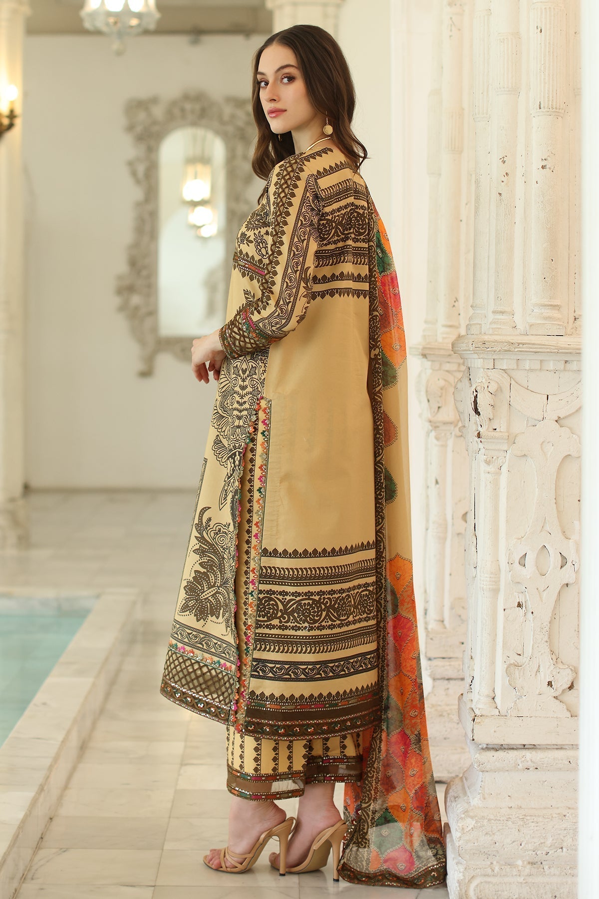 Charizma | Aniq Lawn Collection | AN5-04 S Pale Yellow Lawn