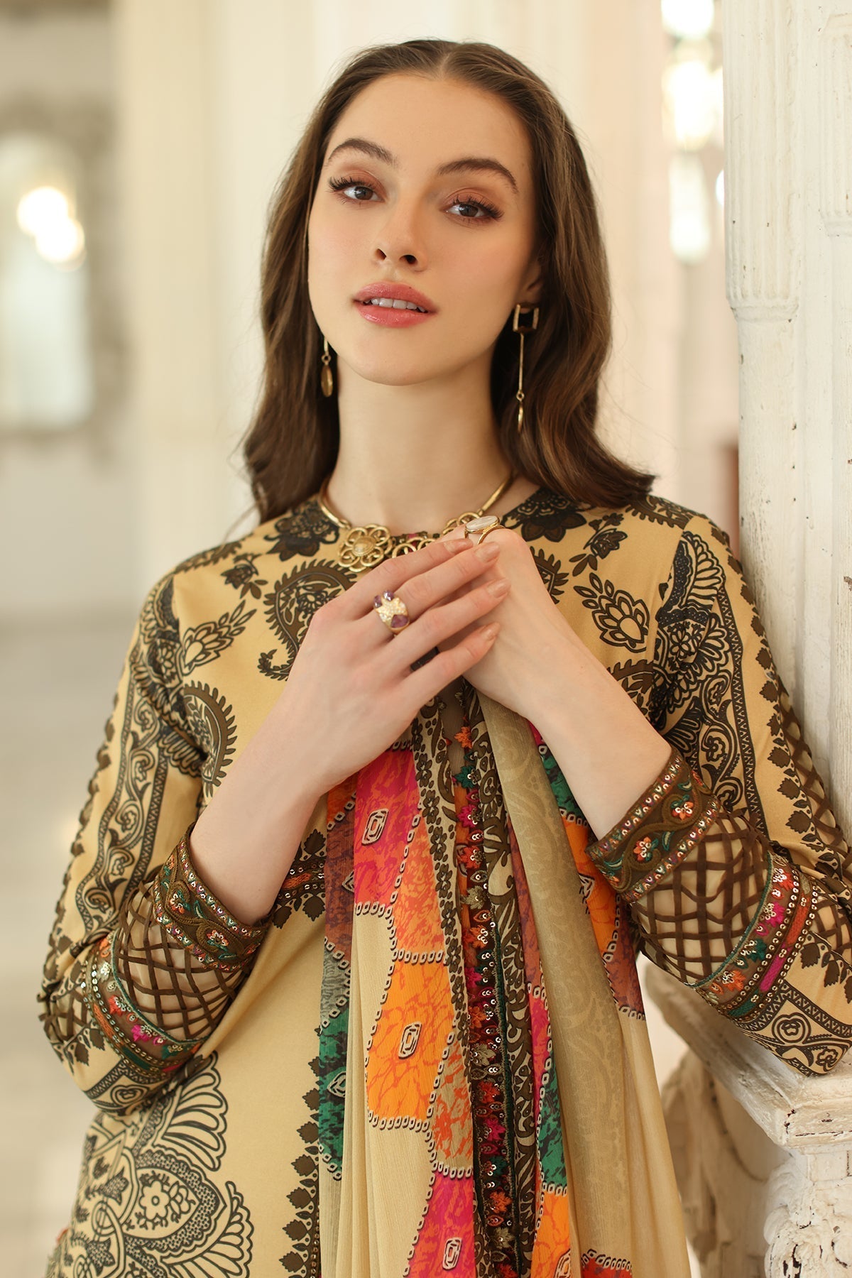 Charizma | Aniq Lawn Collection | AN5-04 M Pale Yellow Lawn