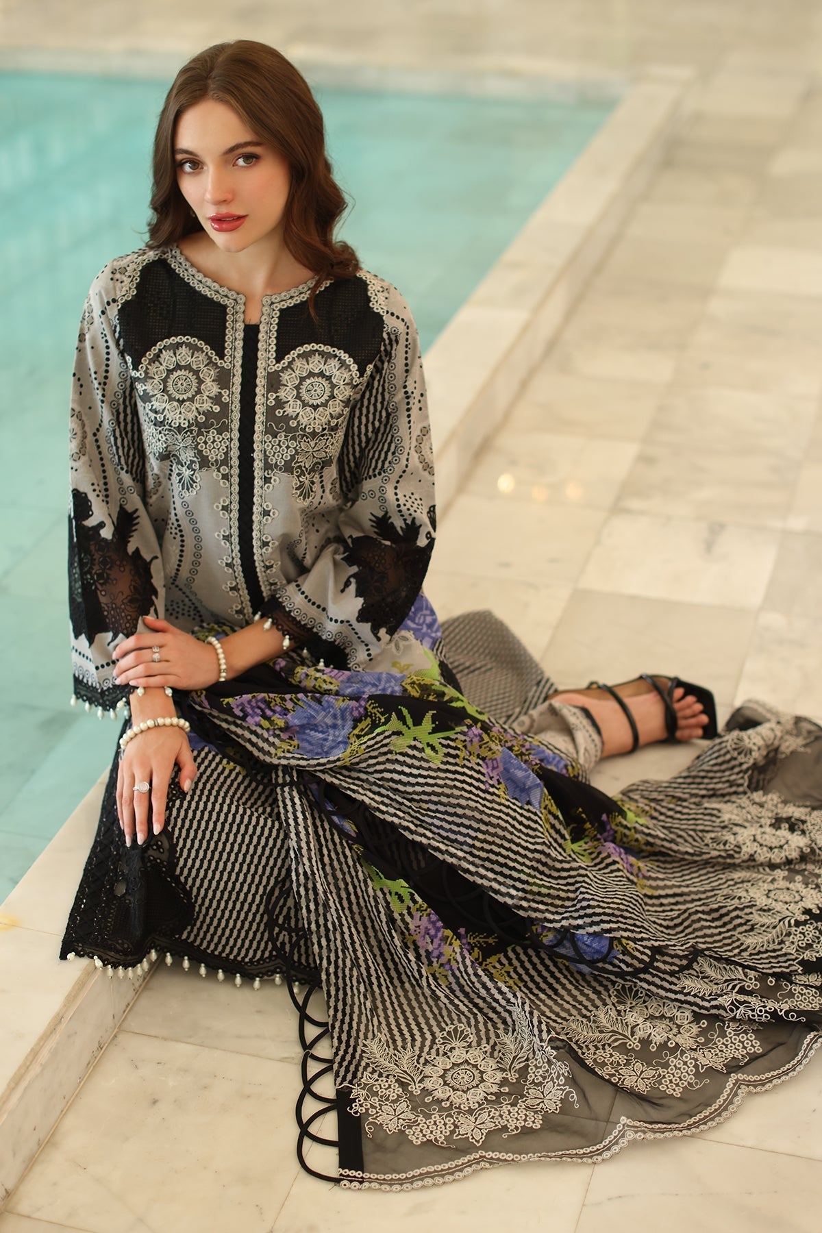 Charizma | Aniq Lawn Collection | AN5-02 XL Gray Lawn